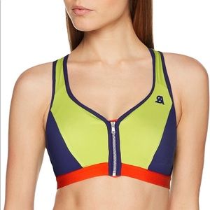 Shock Absorber Zipper Plunge Sports Bra